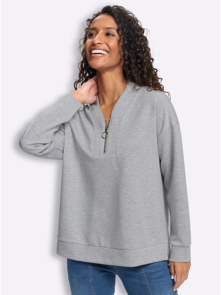 Sweatshirt in grau-meliert