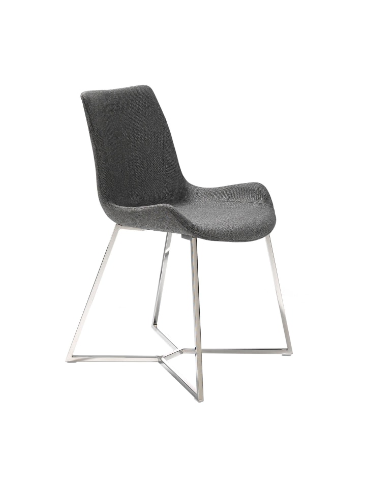 Stuhl 4009 in Grau/Stahl – (B)54 x (H)82 x (T)58 cm