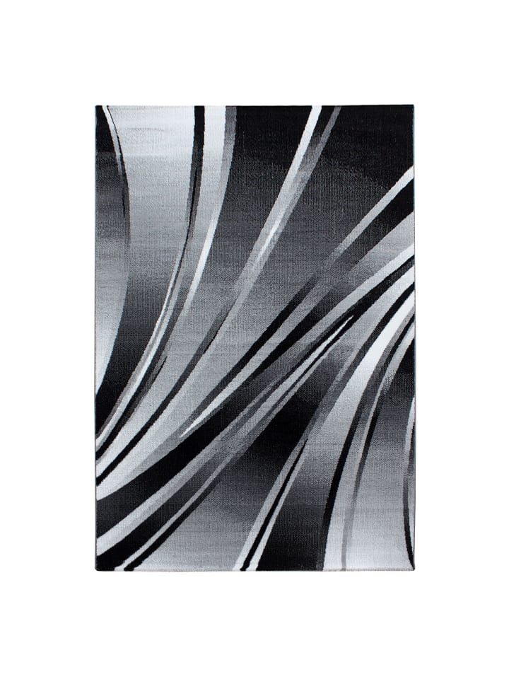 Kurzflor Teppich Paolo in Schwarz