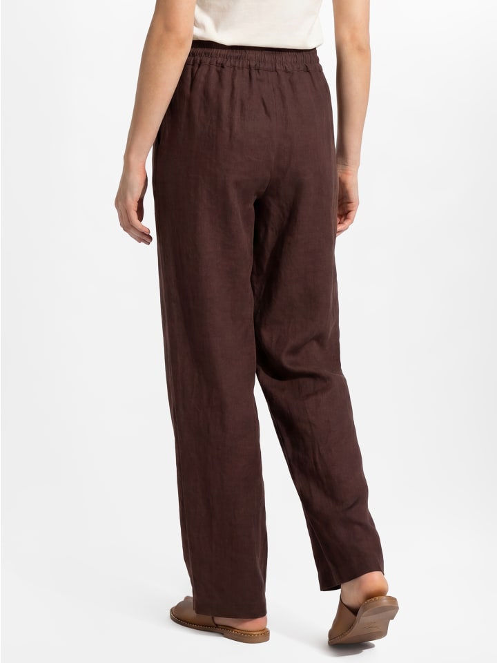 Leinenhose in mocca