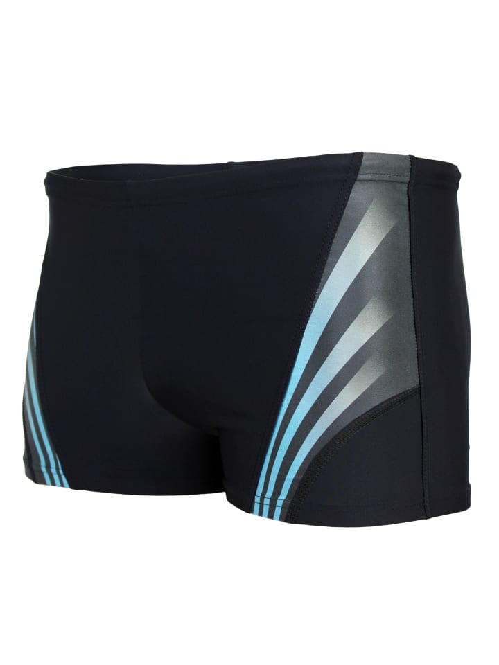 Aquarti Herren Badehose Kurz Sportlich Streifen in schwarz Modell 2