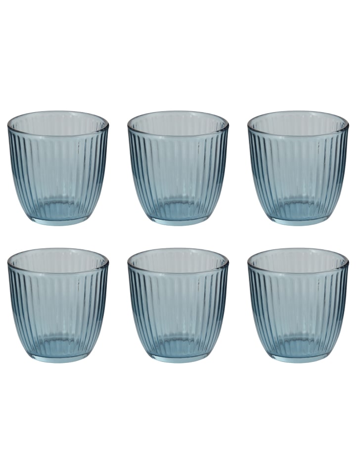 Butlers Trinkglas LINEE 6er-Set in Blau