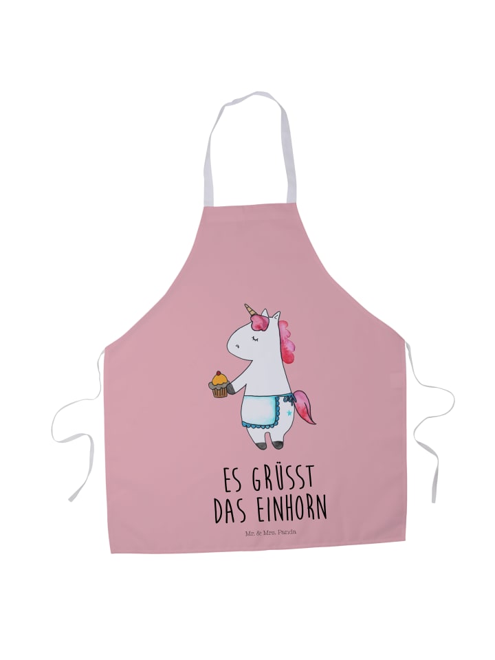 Grillschürze Einhorn Muffin mit Spruch in Rot Pastell