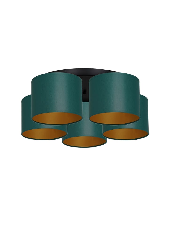 Deckenlampe (B)58 x (L)58 x (H)18 cm in Schwarz Petrol Gold