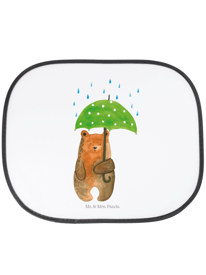 Auto Sonnenschutz Bär Regenschirm ohne Spruch in Weiß