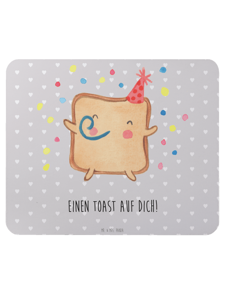 Mousepad Toast Party mit Spruch in Grau Pastell