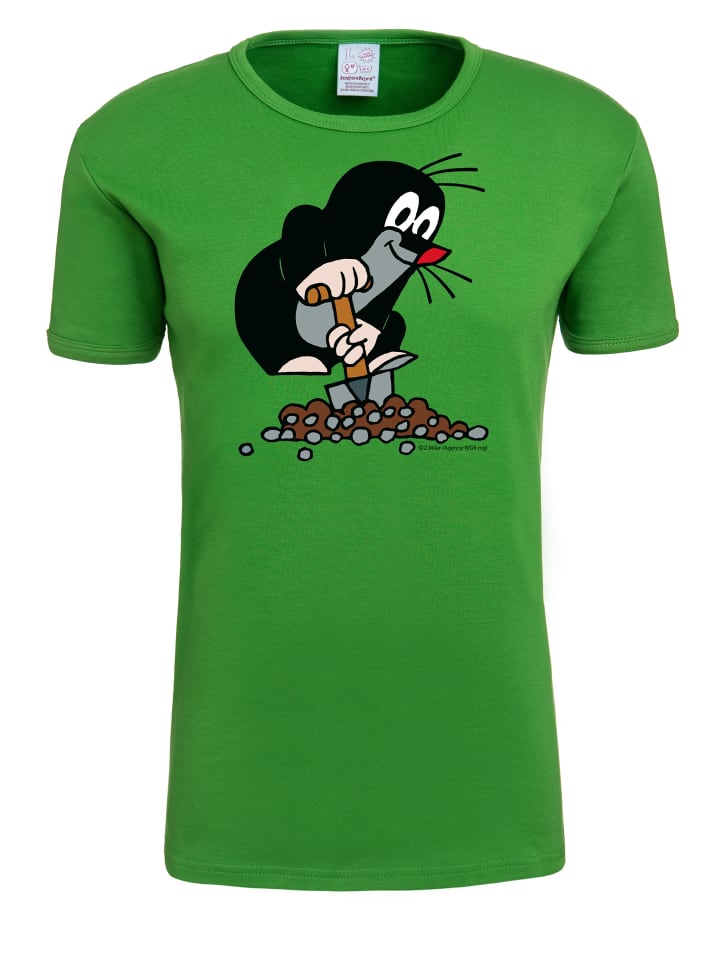 T-Shirt Der kleine Maulwurf in hell oliv