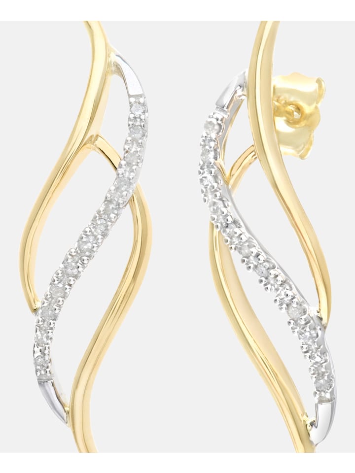 Ohrringe aus 375 Gelbgold mit Diamant