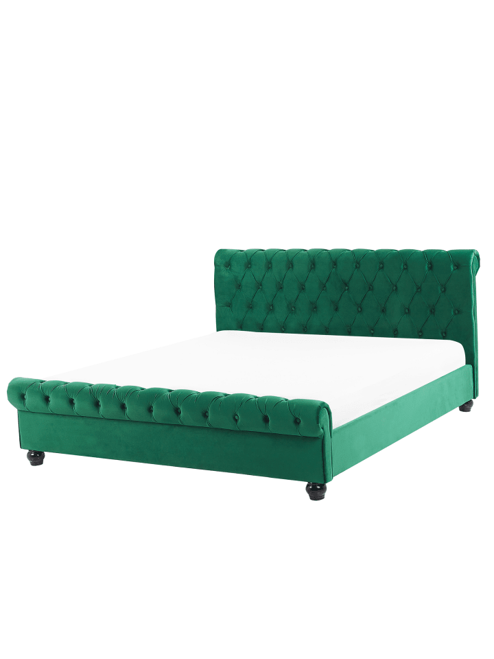 2-tlg Doppelbett AVALLON in Grün/Braun