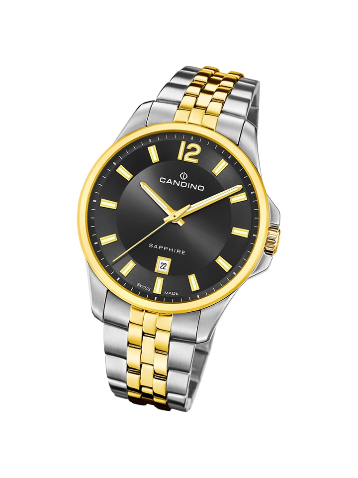 Analog-Armbanduhr Candino Classic silber, gold groß (ca. 42mm)