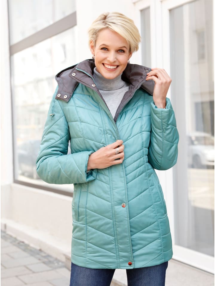 Steppjacke in jade-grau