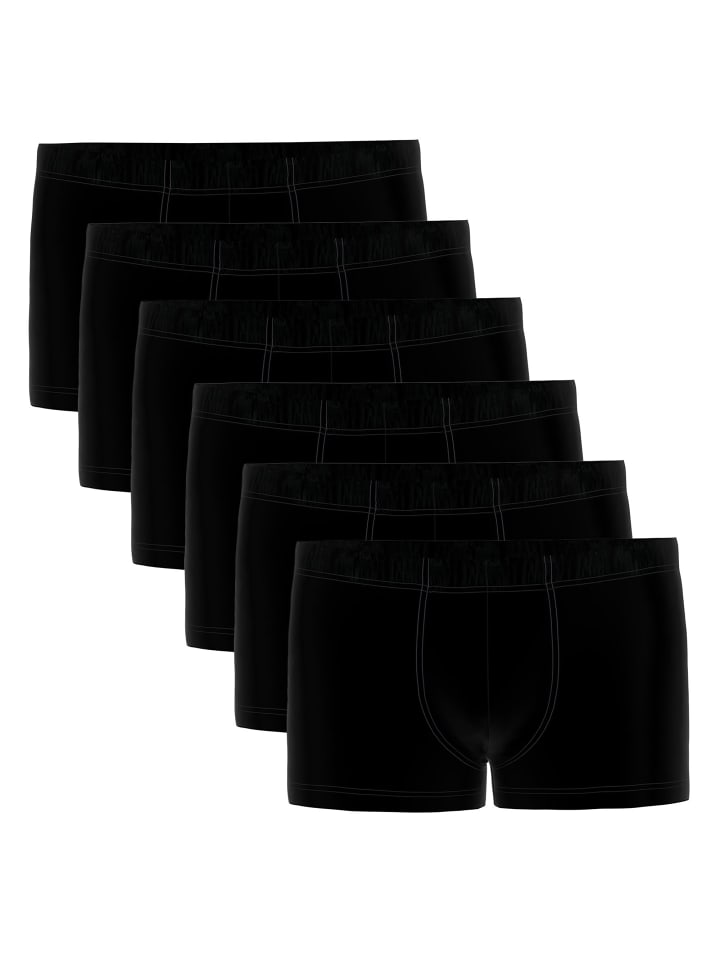 Boxershort 6er Pack in Schwarz