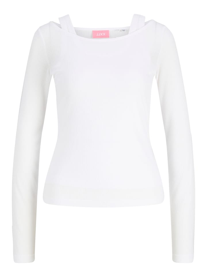 Langarm-T-Shirt in Bright White