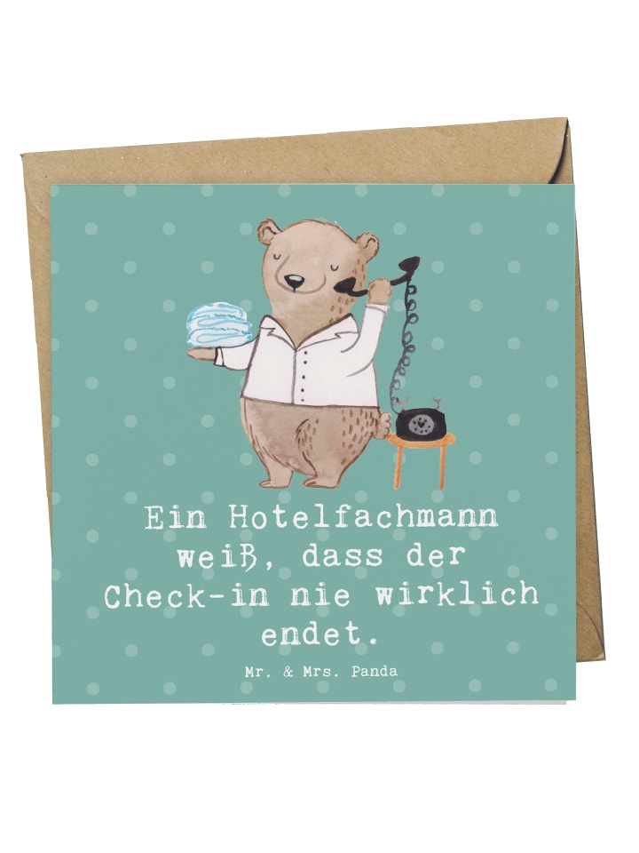 Grußkarte Hotelfachmann Lebensweisheit mit Spruch in Meeresbrise