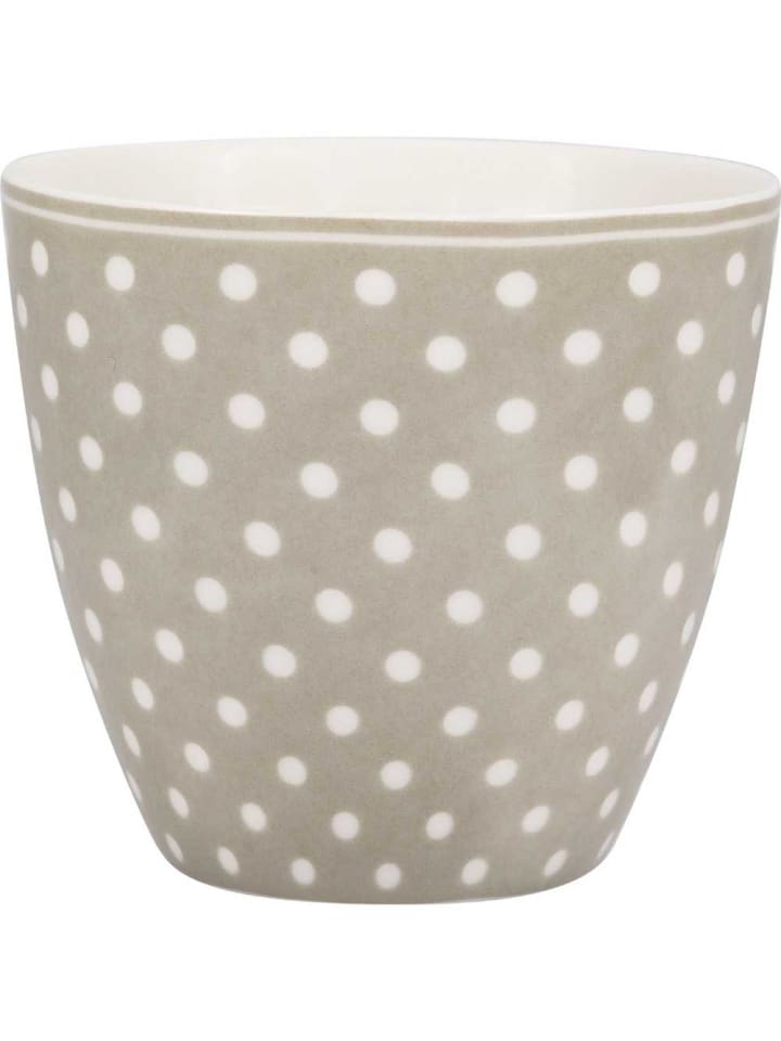 Latte Cup Becher DOTTY Beige mit weißen Punkten