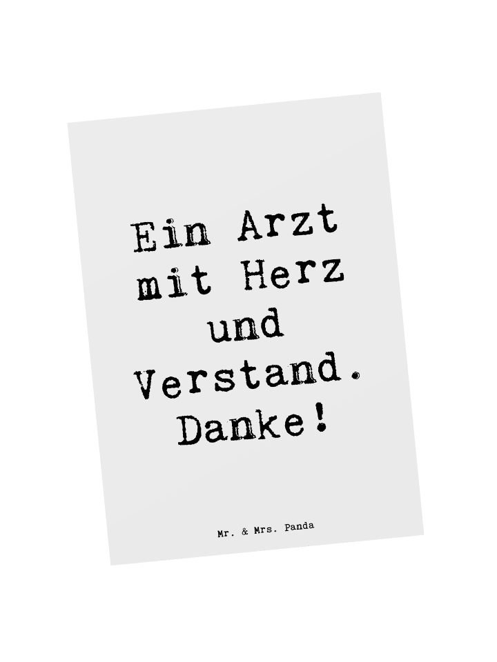 Postkarte Spruch Arzt mit Herz mit Spruch in Weiß