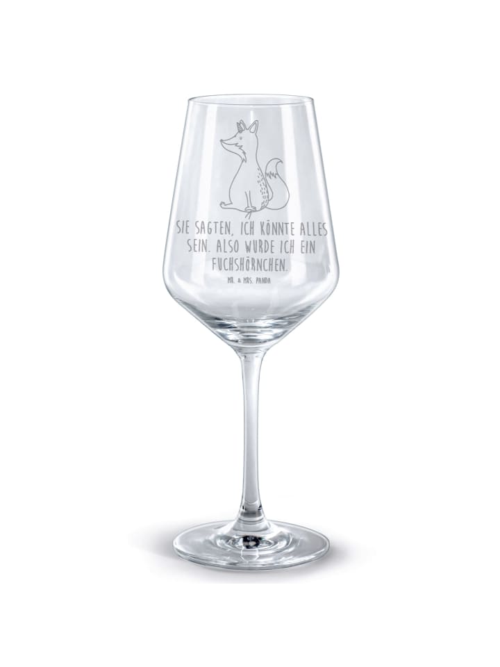 Rotweinglas Einhorn Wunsch mit Spruch in Transparent