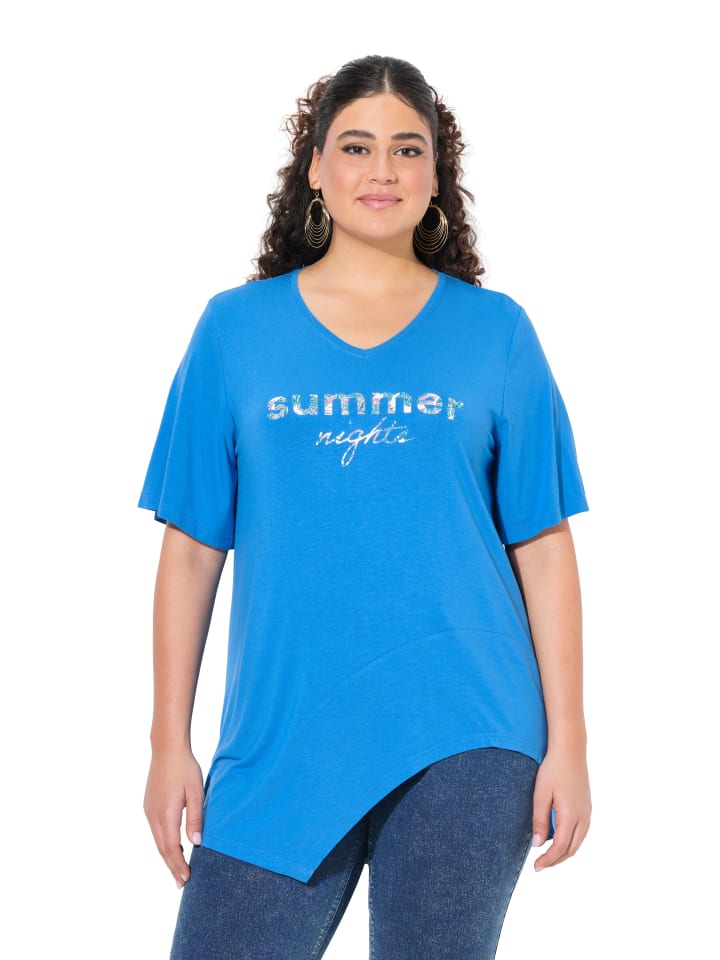 Longshirt in petrolblau