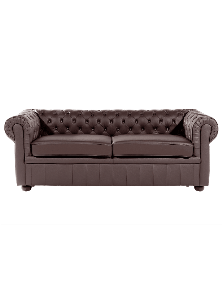 3-Sitzer Sofa CHESTERFIELD in Braun - (W) 195 x (H) 70 x (L) 75 cm