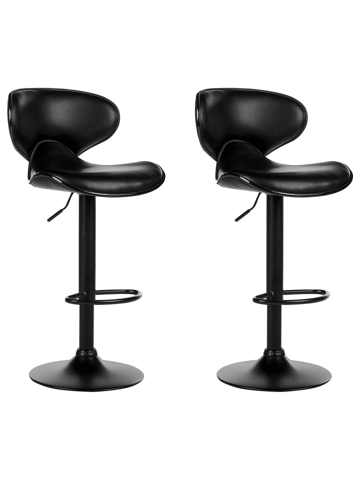 2er-Set Drehhocker CONWAY in Schwarz/Schwarz
