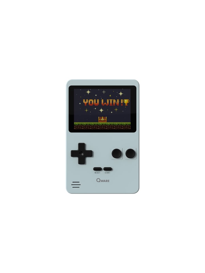 Qware Retro Spielkonsole Handheld 240 Spiele für unterwegs in Grau