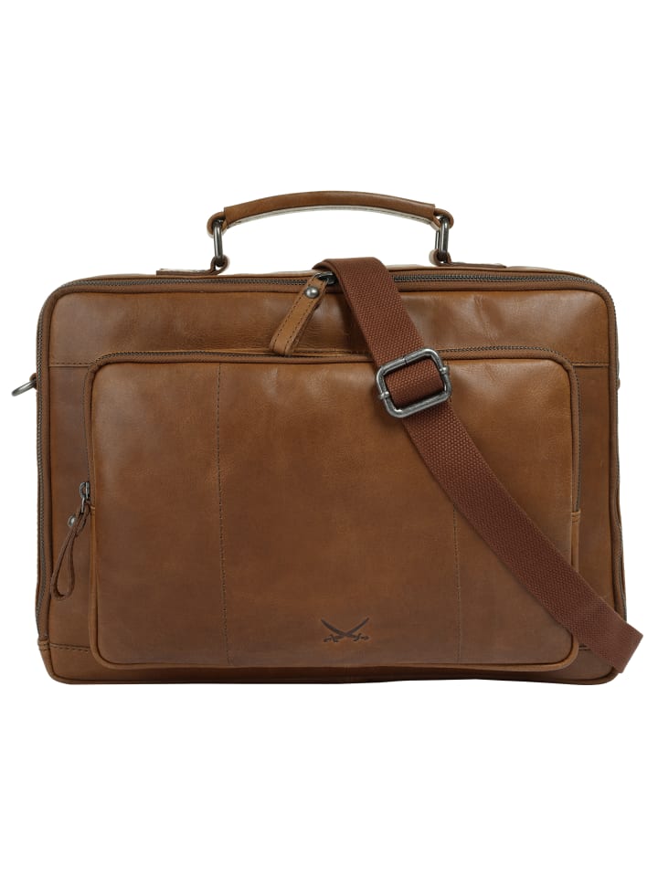 Aktentasche echt Leder in cognac