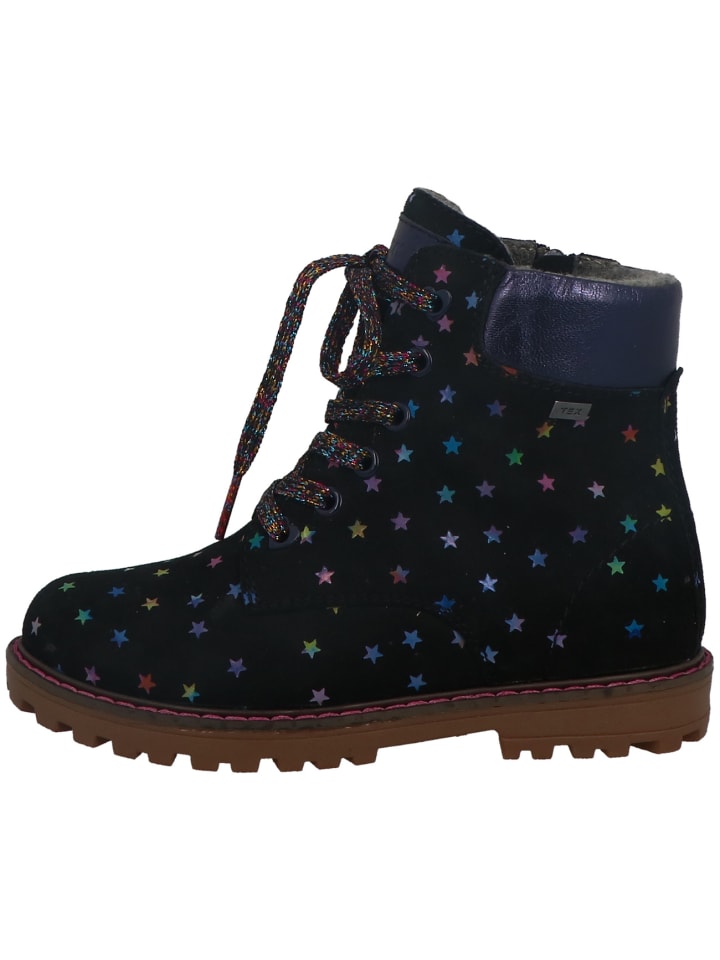 Schnürstiefelette in blau