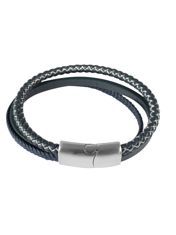 Herren Armband – Lederarmband aus Leder 21 cm in blau