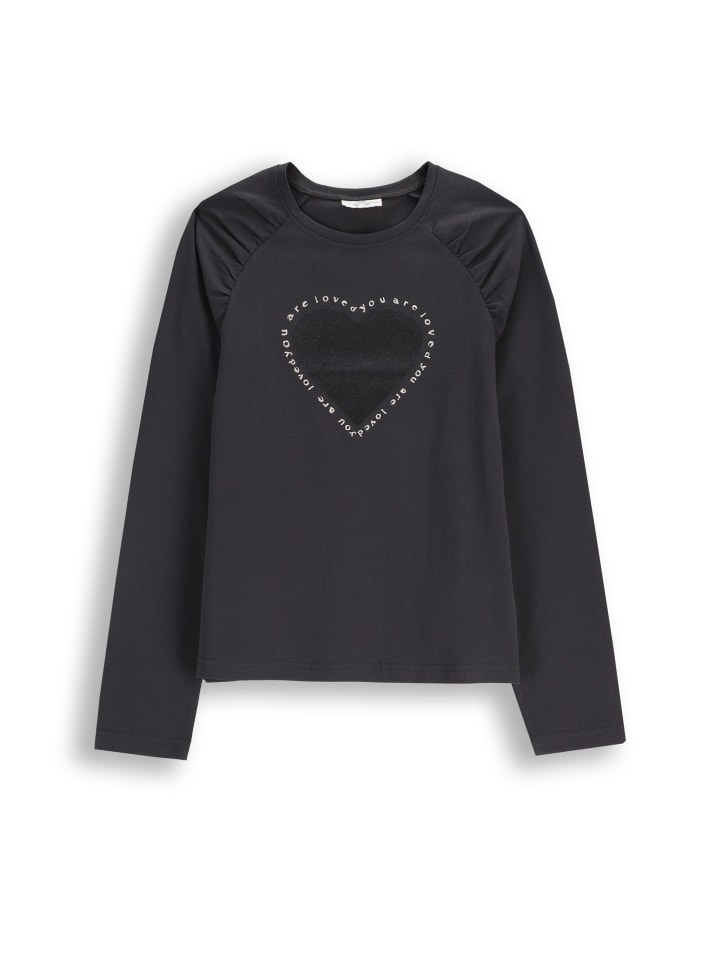 Langarmshirt in schwarzgrau