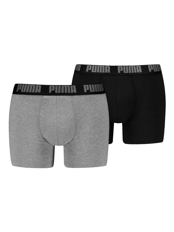 Boxershort 2er Pack in Grau/Schwarz