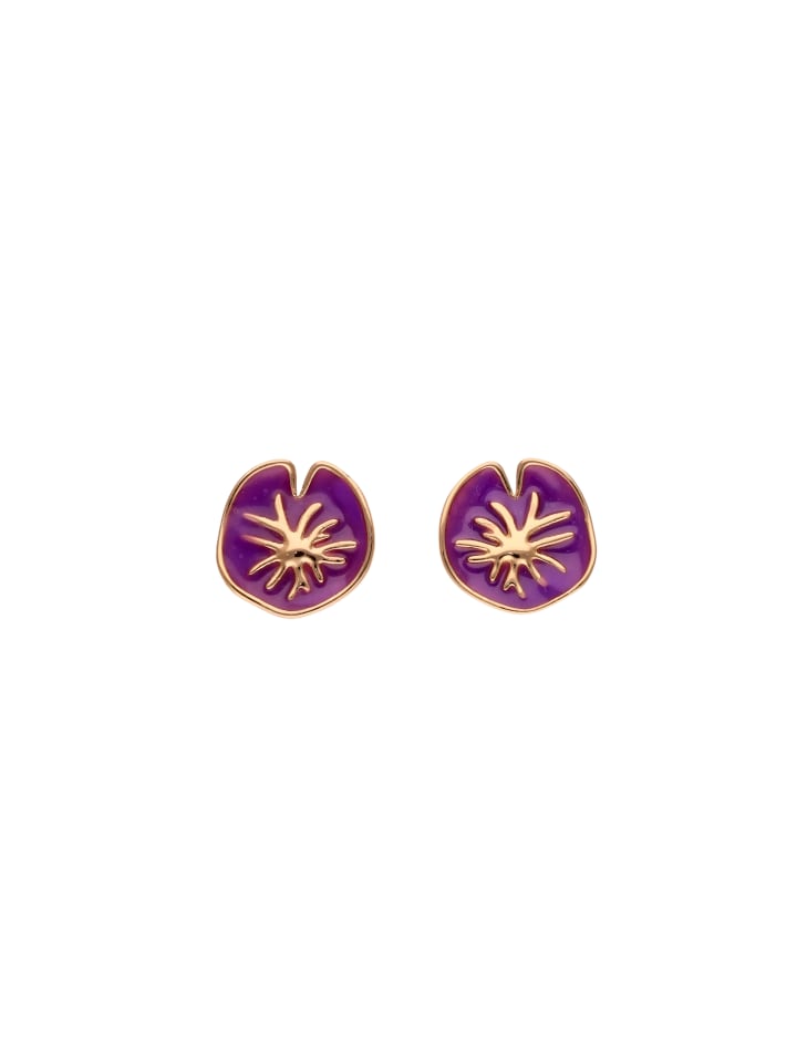 Women Stud Earrings in Rose Gold Purple