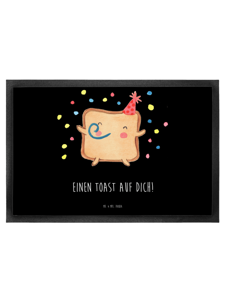 Fußmatte Toast Party mit Spruch in Schwarz