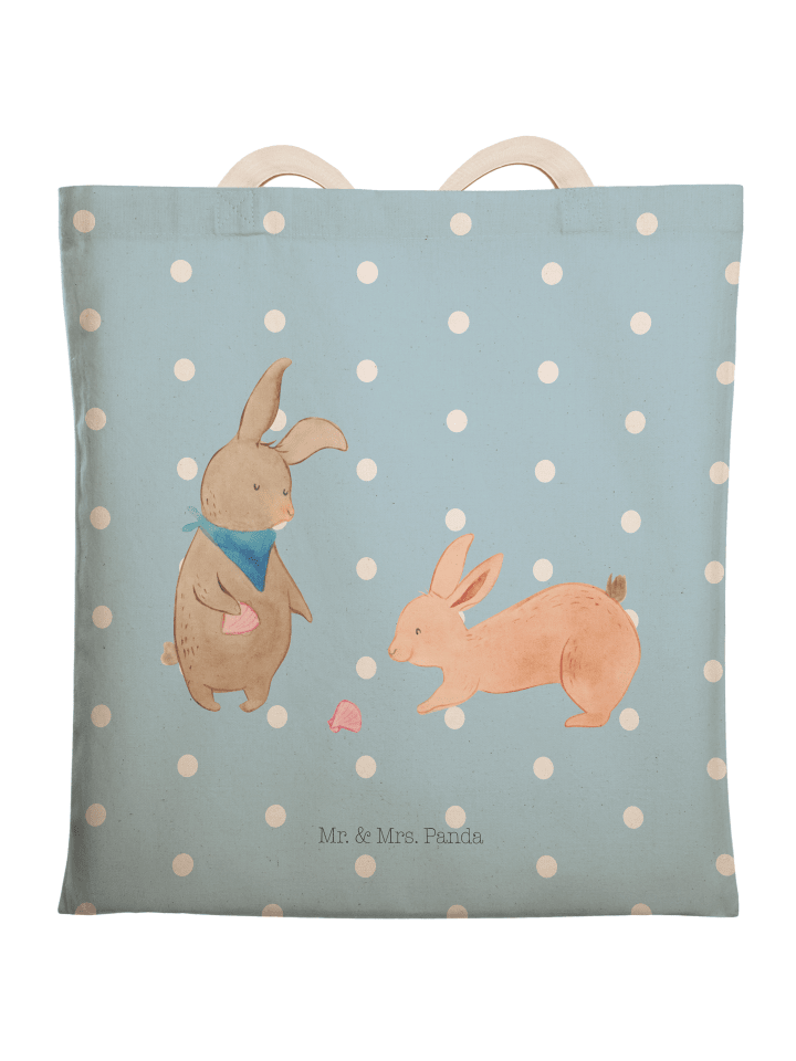 Tasche Hasen Muschel ohne Spruch in Blau Pastell