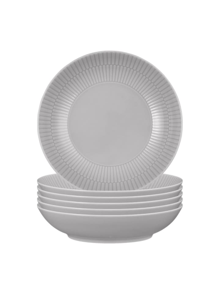 6er Set Suppenteller Amina in Silbergrau ø 21,2 cm