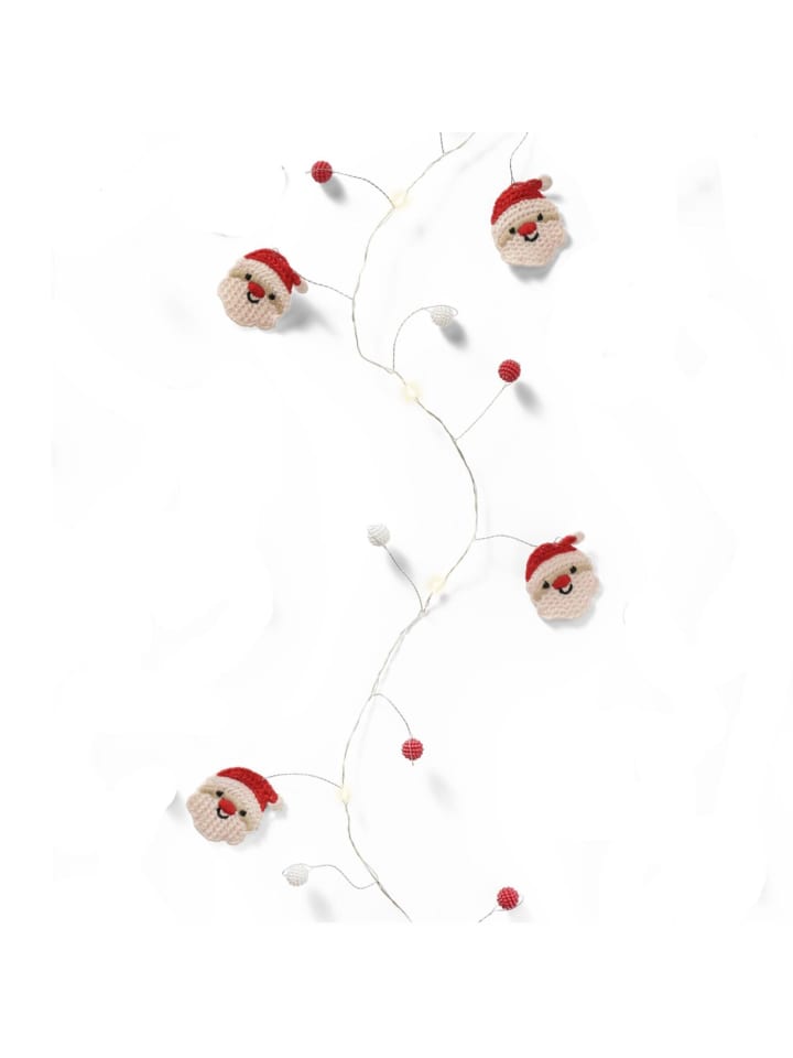 LED Drahtlichterkette Nikolasu Weihnachtsmann 20 LED L: 1,9m in rot, weiß