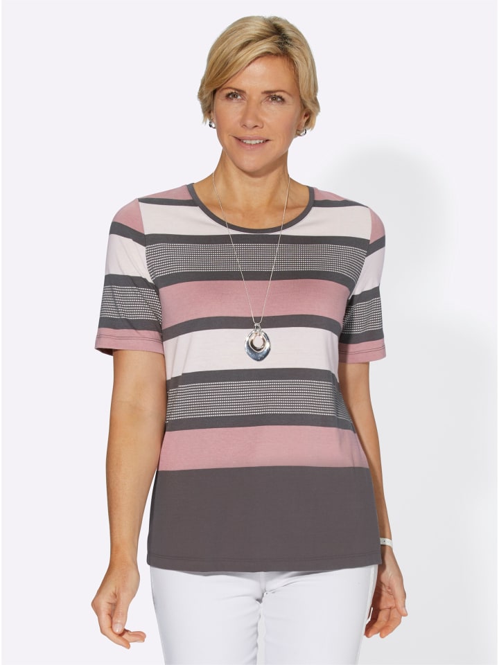 Shirt in hortensie-geringelt