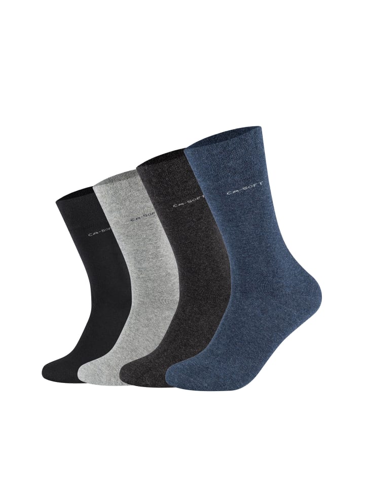 Socken ca-soft in Geschenkbox 4er Pack jeans melange
