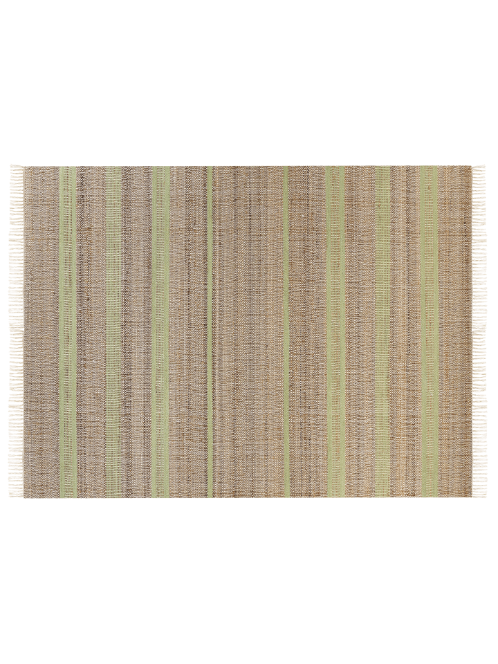 Geflochtener Teppich TALPUR in Beige/Naturfarben/Grün