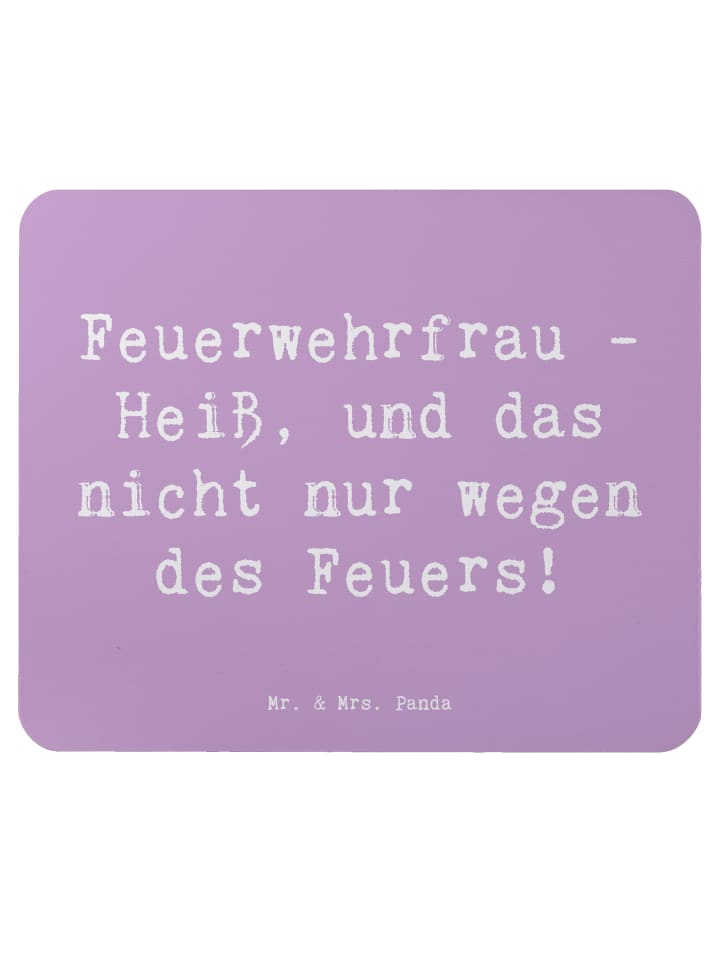 Mousepad Spruch Feuerwehrfrau Heiß mit Spruch in Lavendeltraum