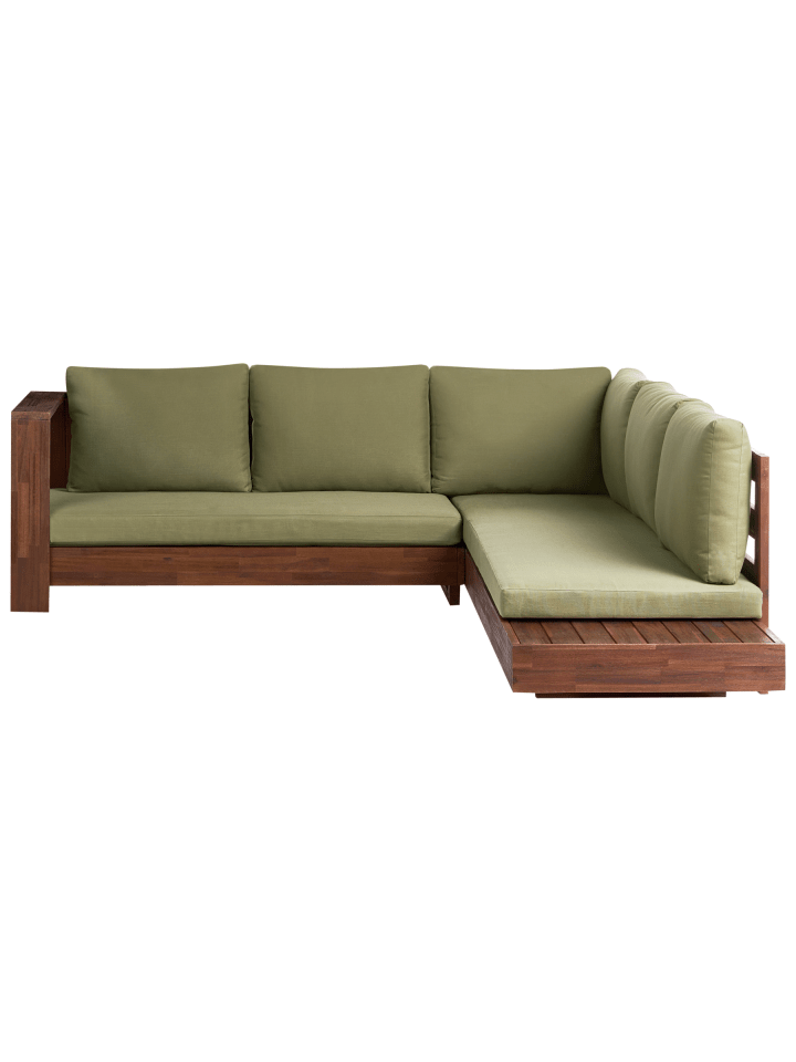 Sitzgruppe MARETTIMO in Braun/Grün - (W) 225 x (H) 64 x (L) 212 cm rechtsseitig