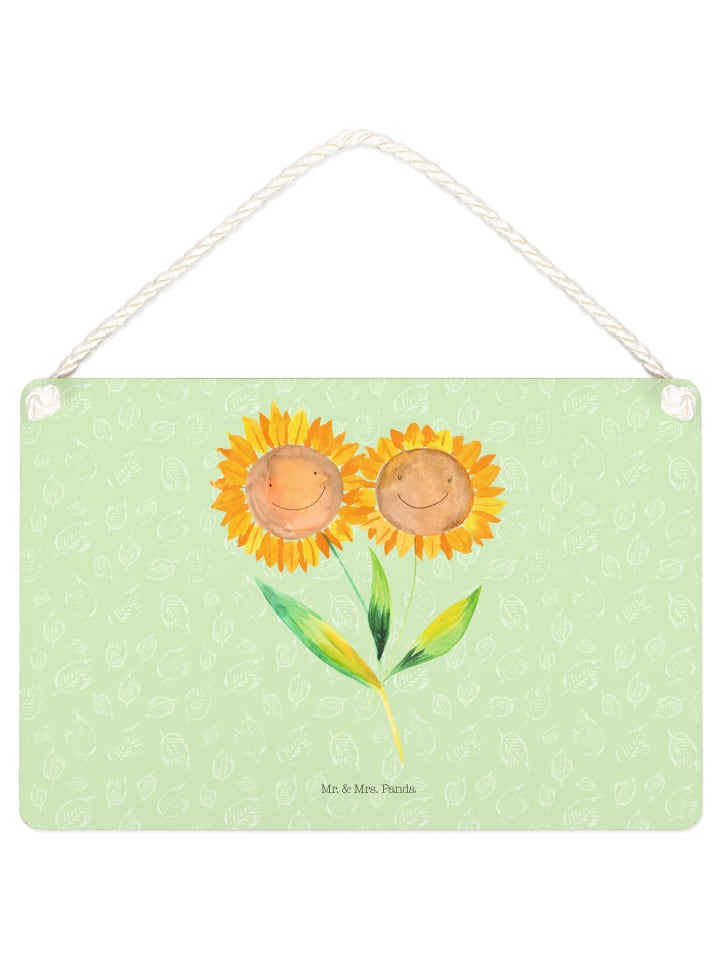 Deko Schild Blume Sonnenblume ohne Spruch in Blattgrün