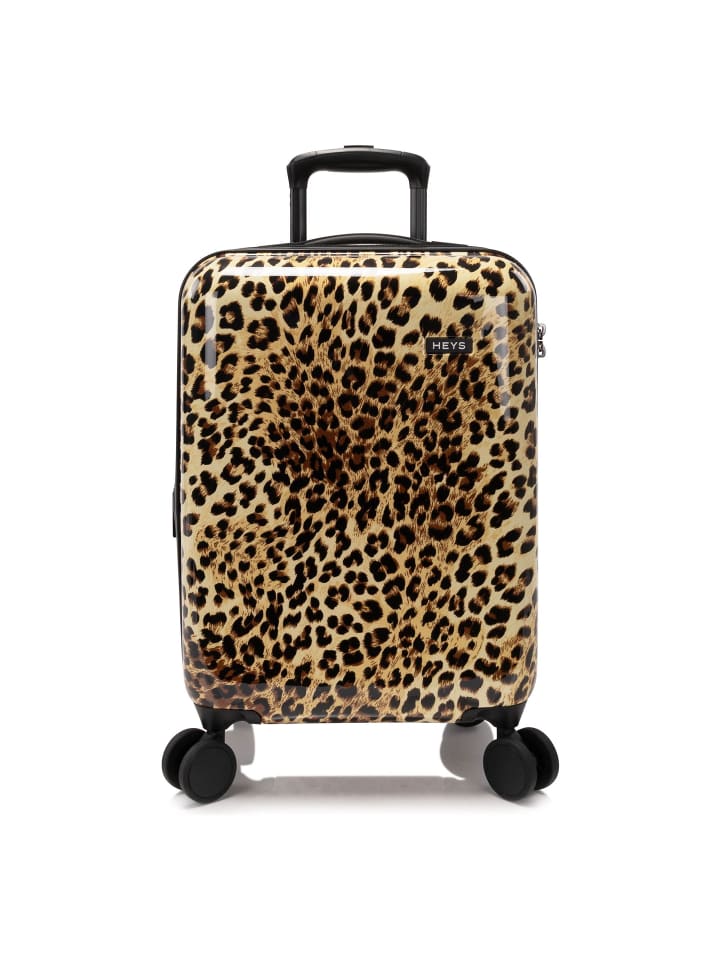 Elite Fashion 4 Rollen Kabinentrolley S 53 cm mit Dehnfalte brown leopard