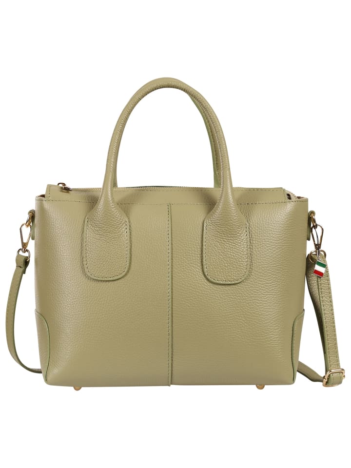 Florence Umhängetasche, Handtasche Leder hellgrün ca. 32cm