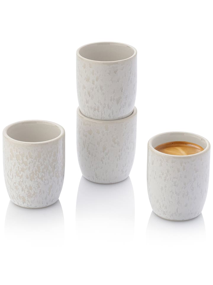 4 tlg. Espressobecher Set Korfu in Creme mit sandiger Maserung