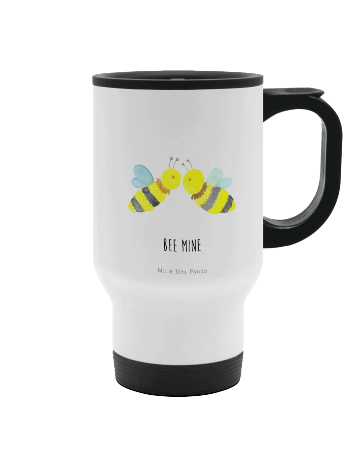 To-Go-Becher Biene Liebe mit Spruch in Weiß