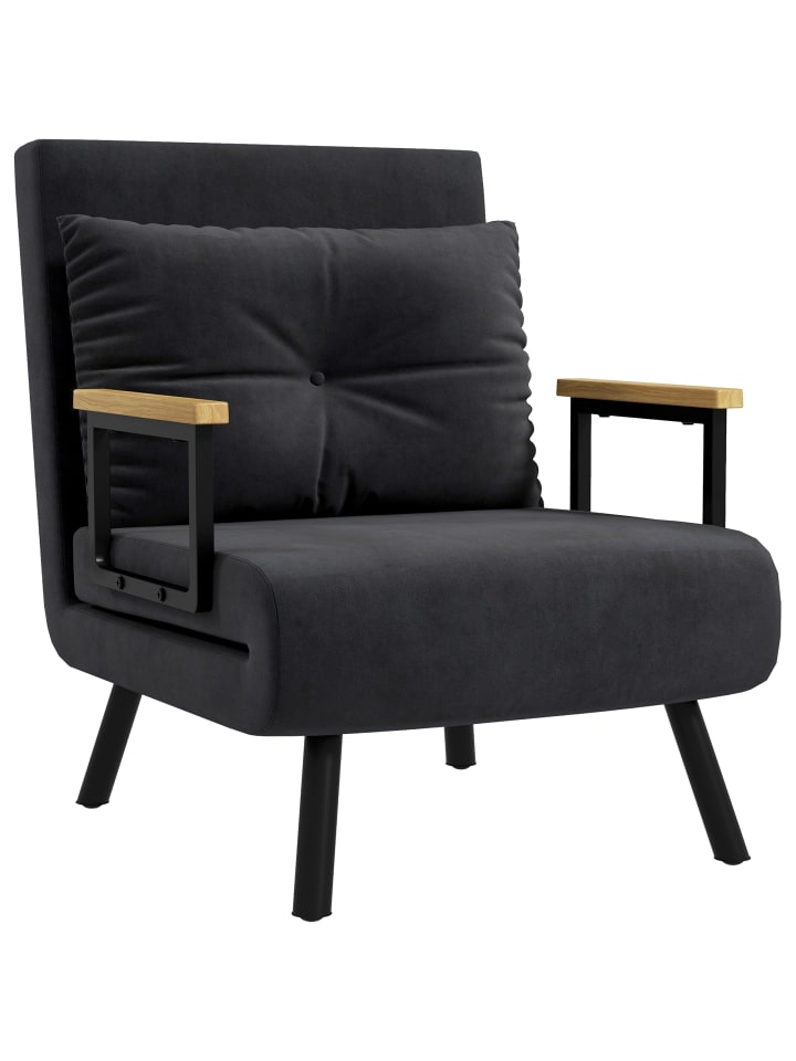 Schlafsessel in Schwarz 73L x 63B x 81H cm