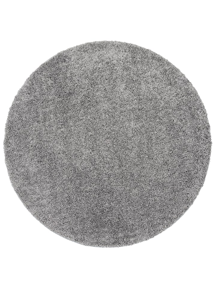 Hochflor-Teppich Milano Rund in grau