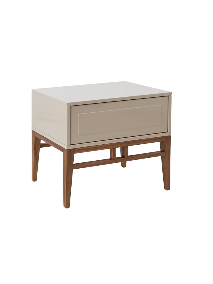 Nachttisch 7035 in Walnuss / Grau – (B)60 x (H)40 x (T)50 cm