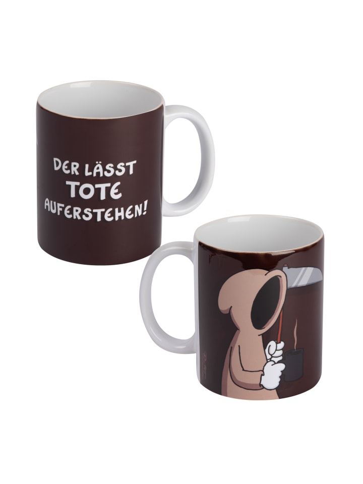 Ralph Ruthe Tasse - Der lässt Tote auferstehen Kaffeetasse 320 ml in braun