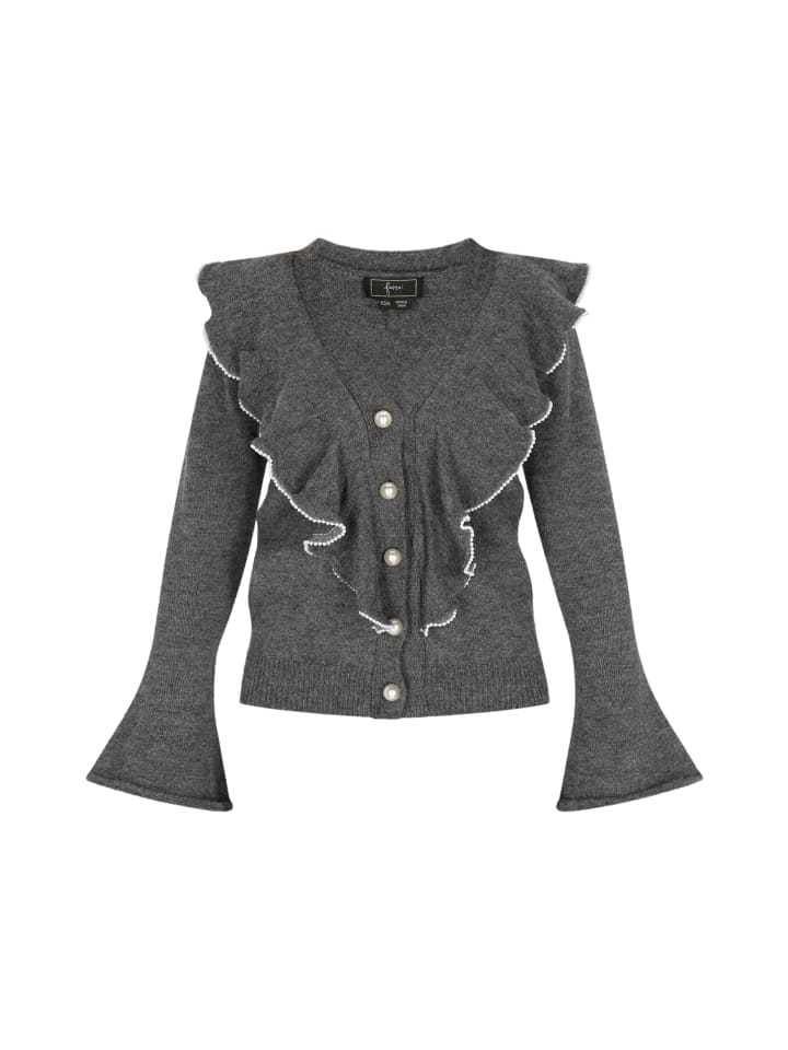 Damen Cardigan in Dunkelgrau Melange